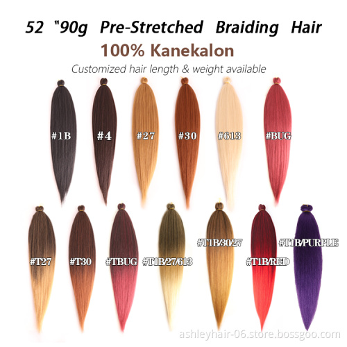 Julianna prestretch briading hair ombre  48" and 60  pre stretched wholesale 3 pack extensions super hair braids
